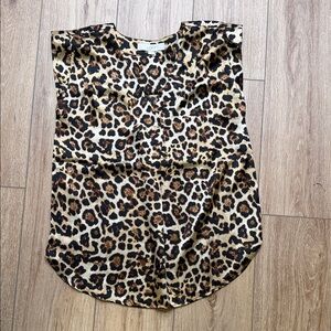 LOFT Animal Print Sleeveless Blouse